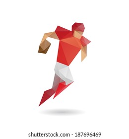 Rugby football abstract isolated on a white background, vector illustration