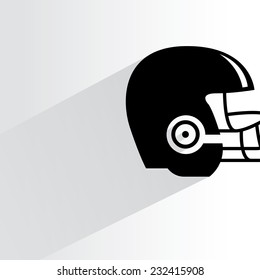 rugby football, american football helmet on white background, flat and shadow theme