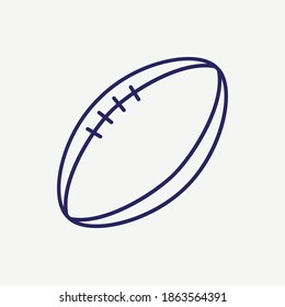 Rugby Football Ball Outline Vector Icon