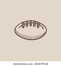 Rugby football ball sketch icon.