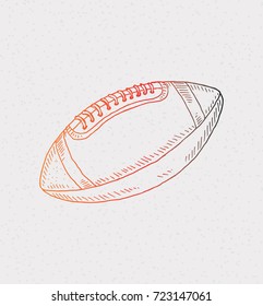 Rugby football ball sketch icon.