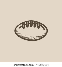 Rugby football ball vector sketch icon isolated on background. Hand drawn Rugby football ball icon. Rugby football ball sketch icon for infographic, website or app.