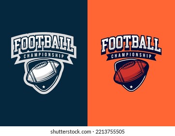 Rugby and football logotype. Sport modern logo and symbol illustration. Minimalist team sport design. Vector eps 10.