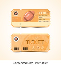 Rugby Football Ticket Card Retro design.