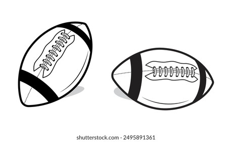 rugby football vector black and white