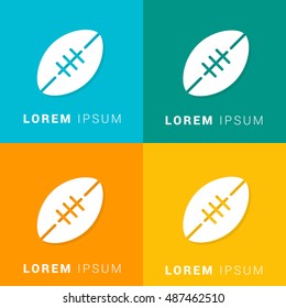 Rugby Four Color Material Designed Icon / Logo