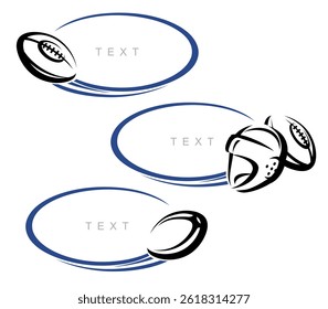 Rugby frame set set. Collection icons rugby. Vector