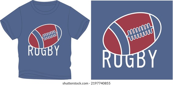 
rugby game t shirt graphic design vector illustration \
