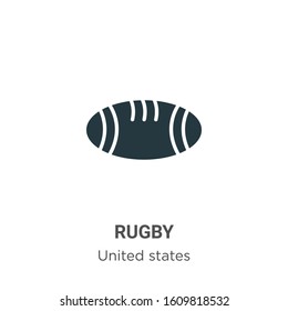 Rugby glyph icon vector on white background. Flat vector rugby icon symbol sign from modern united states collection for mobile concept and web apps design.