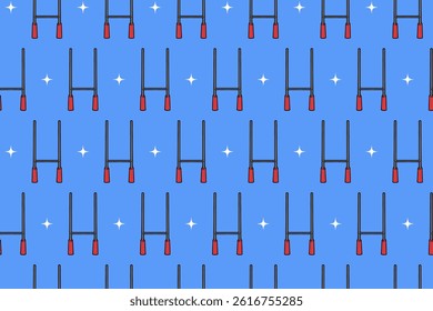 rugby goal with light colorful pattern on blue background. doodle american football goal seamless pattern background. goalpost of rugby seamless pattern for american football rugby sport merchandise