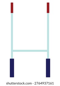 Rugby goal posts or H-shaped poles illustration isolated on background.