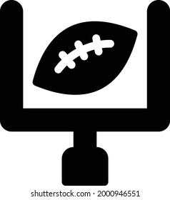 icono plano de glifo vector de gol de rugby