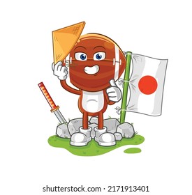 the rugby head japanese vector. cartoon character
