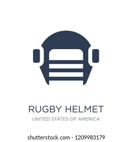 Rugby helmet icon. Trendy flat vector Rugby helmet icon on white background from United States of America collection, vector illustration can be use for web and mobile, eps10