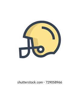 rugby helmet icon vector. rugby helmet filled outline style design