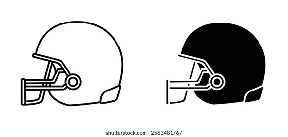 Rugby Helmet icons in outline and fill. vector illustration for ui.