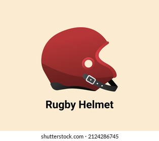 Rugby helmet illustration set. Helmet Vector drawing. Hand drawn style.