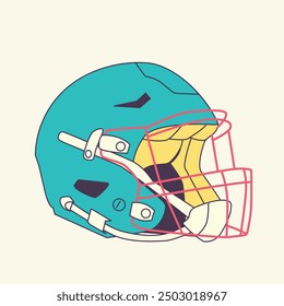 rugby helmet illustration. sports equipment. stickers and more