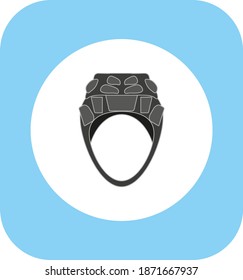 rugby helmet on white background vector