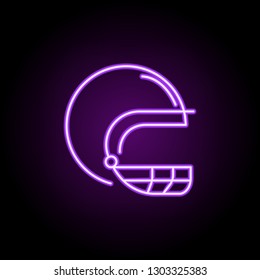 rugby helmet outline icon. Elements of Sport in neon style icons. Simple icon for websites, web design, mobile app, info graphics