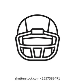 Rugby Helmet Outline Icon Vector Illustration