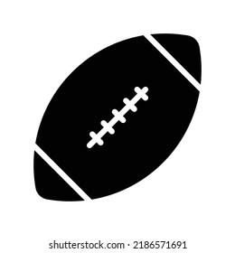 Rugby icon in black solid style