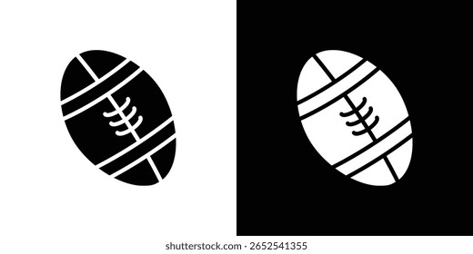 Rugby icon in flat version on black and white background