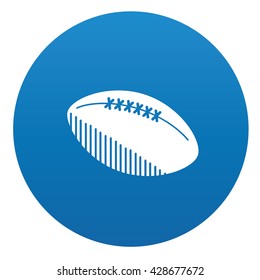 Rugby icon on blue button,vector