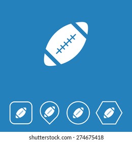 Rugby Icon on Flat UI Colors with Different Shapes. Eps-10.