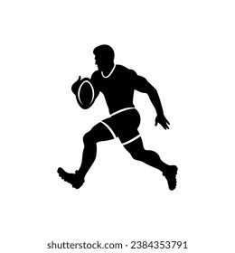 Rugby Icon on White Background - Simple Vector Illustration