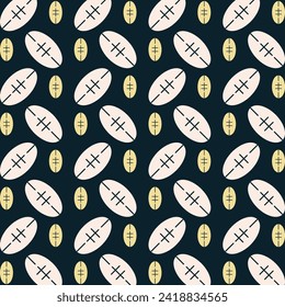 Rugby icon repeating trendy pattern colorful vector illustration dark background