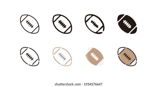 Rugby Icon Set (8 different style vector icon set)