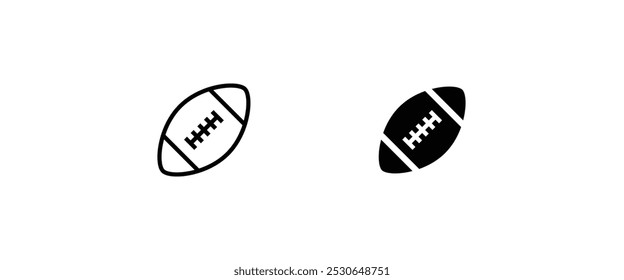 Rugby icon set. American football icon design. American football line and flat icons set, editable stroke isolated on white, linear vector outline illustration, symbol logo design style