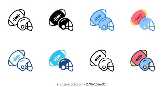 Conjunto de iconos de rugby colección de estilo múltiple 
