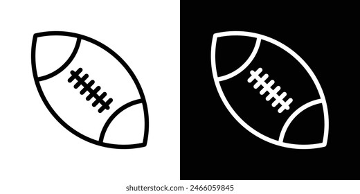 Rugby icon set. Oval rugby ball vector symbol and sport emblem icon.