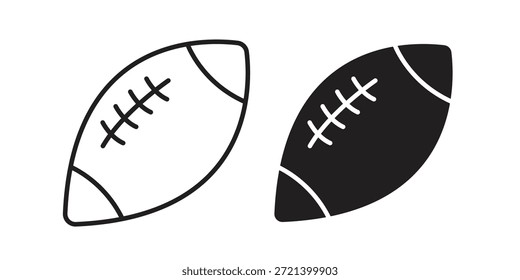 Ícone de Rugby do modelo. Conjunto de gráficos vetoriais de ícones