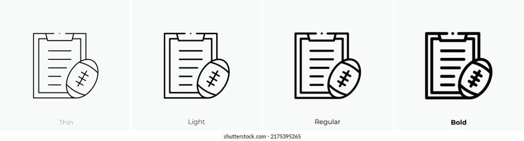 rugby icon. Thin, Light Regular And Bold style design isolated on white background