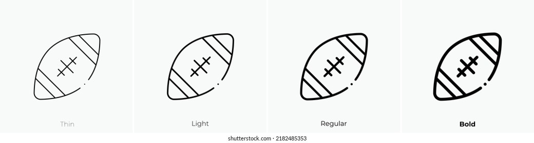 rugby icon. Thin, Light Regular And Bold style design isolated on white background