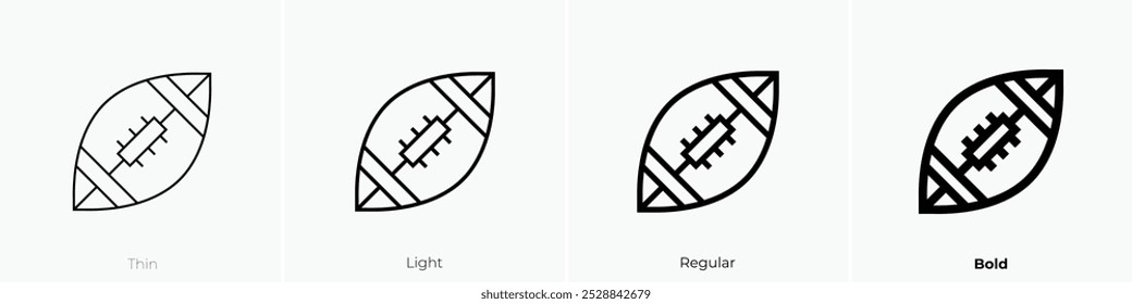 rugby icon. Thin, Light Regular And Bold style design isolated on white background