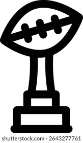Icono de rugby. Diseño De Estilo Lineal Delgado Aislado Sobre Fondo Blanco
