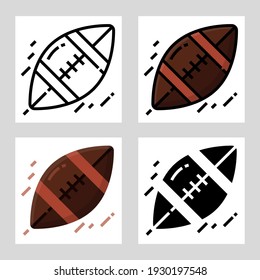 rugby icon vector design in filled, thin line, outline and flat style.