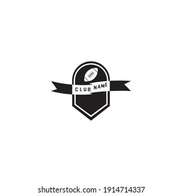 Plantilla de logotipo de la ilustración de diseño de vectores de iconos de rugby.