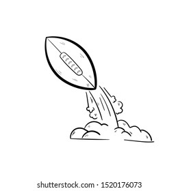 rugby icon vector hand drawing doodle