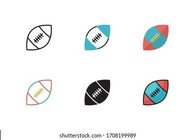 rugby icon vector illustration with different style design. isolated on white background