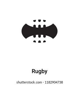 Rugby icon vector isolated on white background, logo concept of Rugby sign on transparent background, filled black symbol