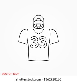 Rugby Icon vector sign symbol for design