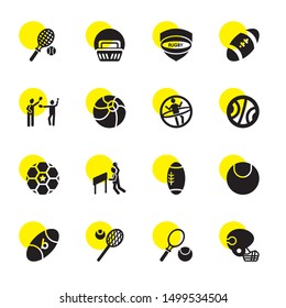 rugby icons. Editable 16 rugby icons. Included icons such as American football, Tennis, Handball, Ball, Rugby. rugby trendy icons for web.