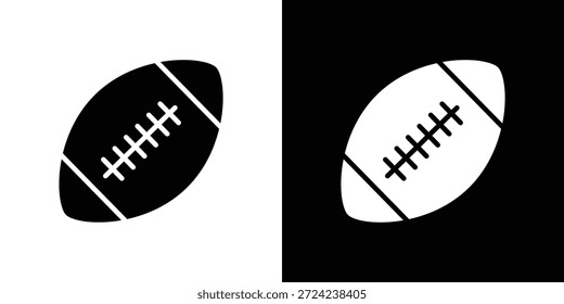 Rugby icons flat vector concept. Black and white illustrations