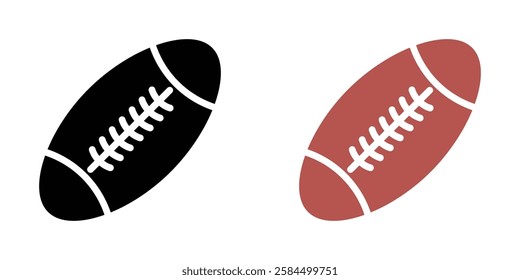 Rugby icons pack in black and colored version