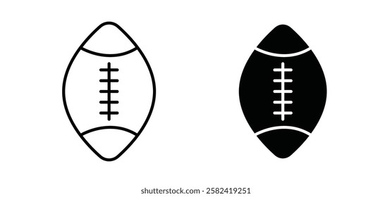 Rugby icons pack vectors in black flat and strokes